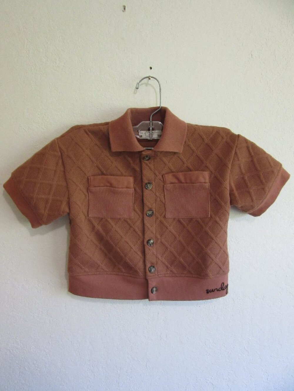 The Sunday Collective Brown Knit 4Y Cardigan Sweater